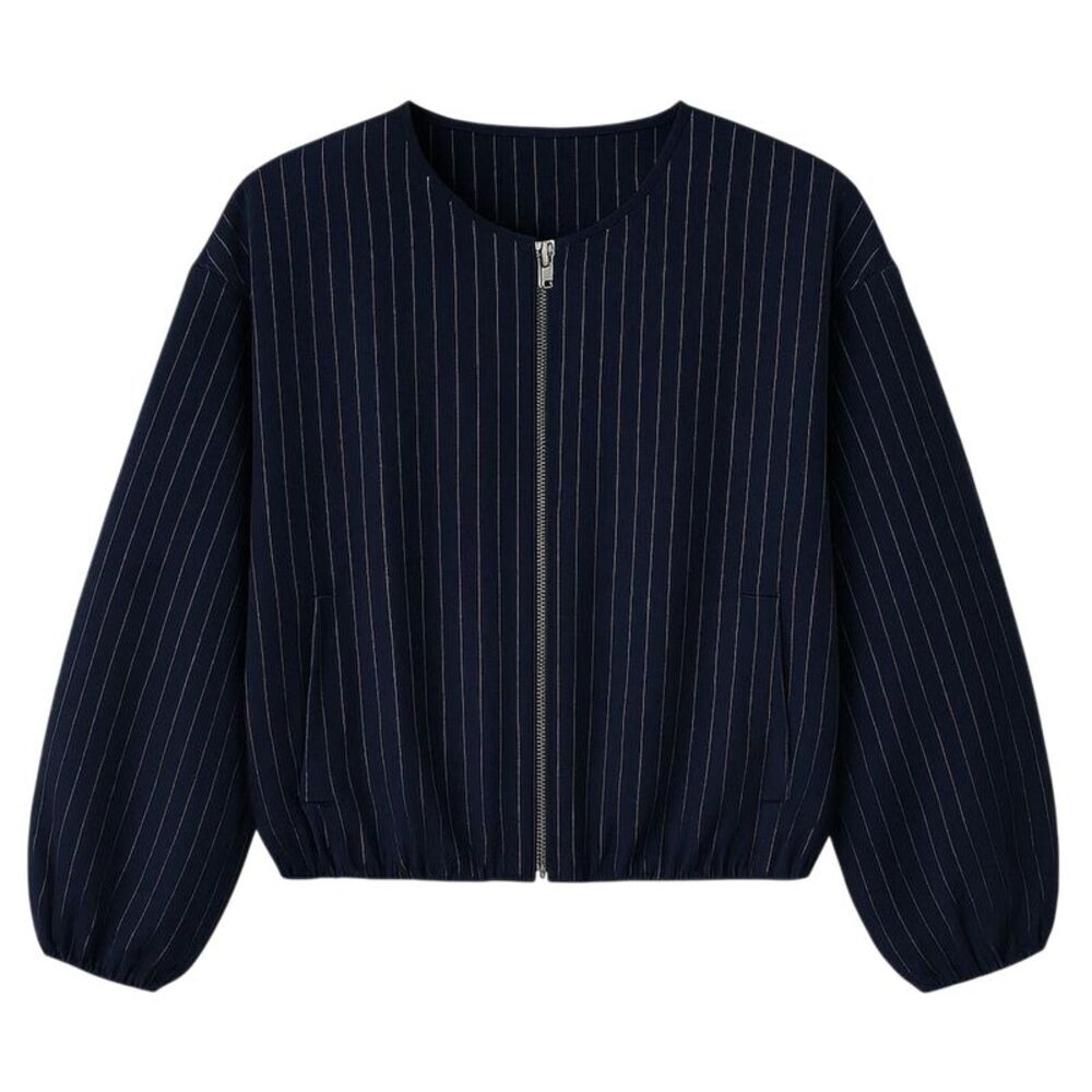 I Saw It First Womens/Ladies Fitted Puffed Bomber Jacket / Navy